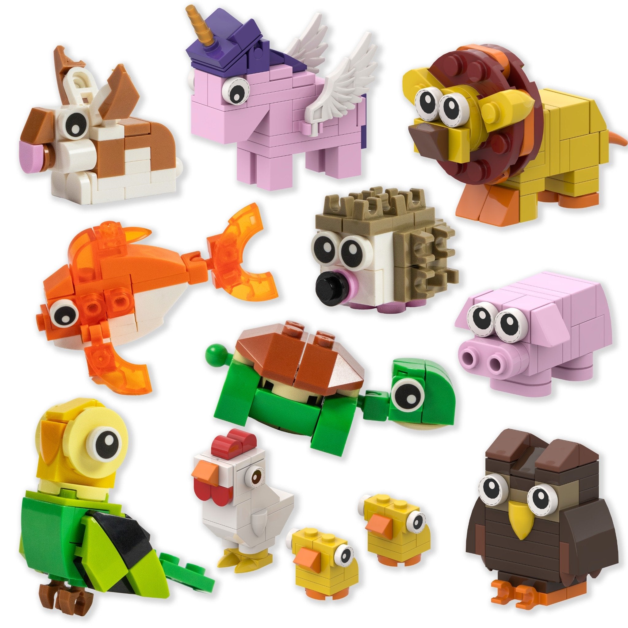 Mini Animal Brick Set Packs (10 Animals) – Candy-Free Party Favors