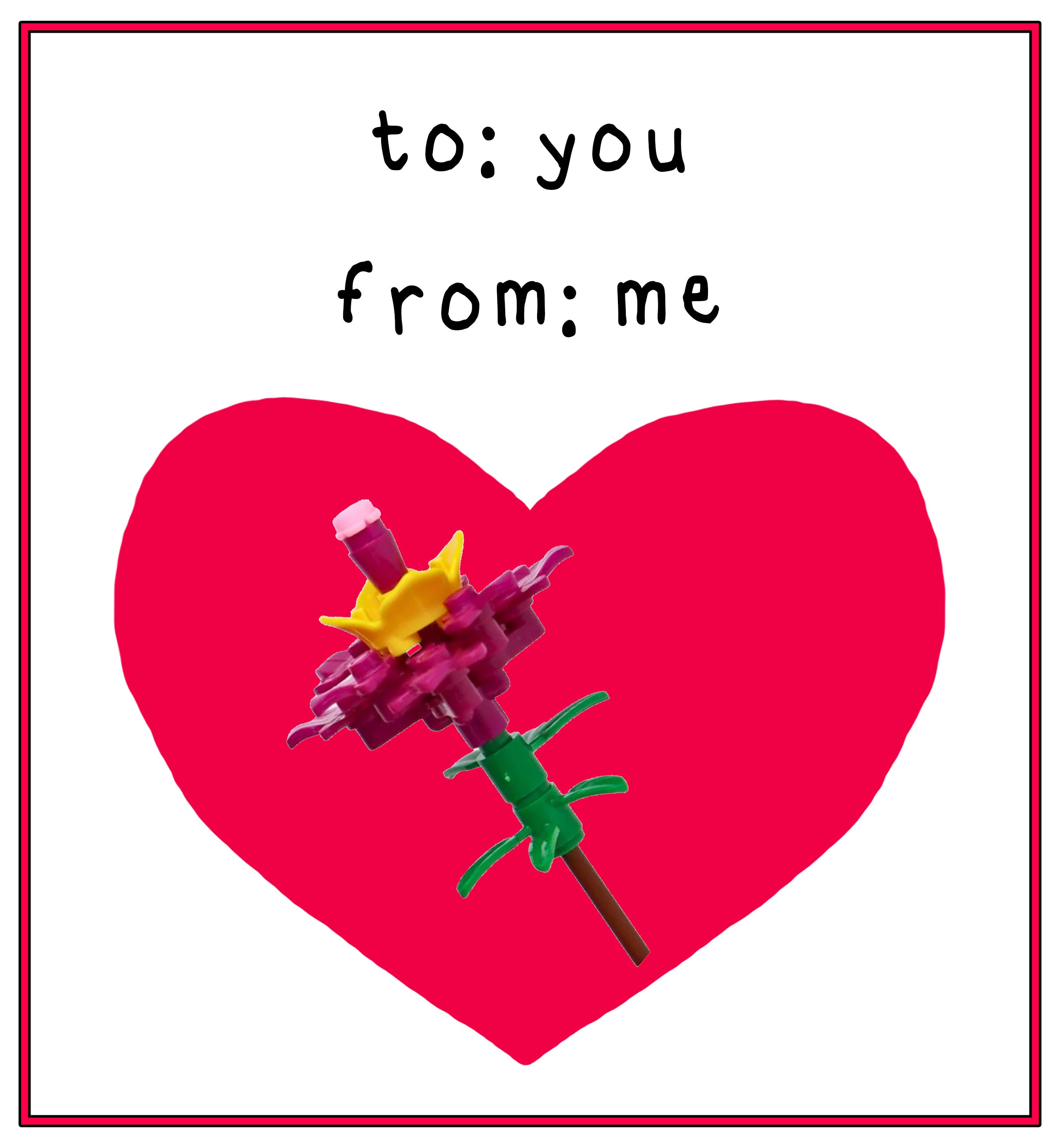 Valentine Mini Animal/Flower Building Packs – Cute Brick Party Favors