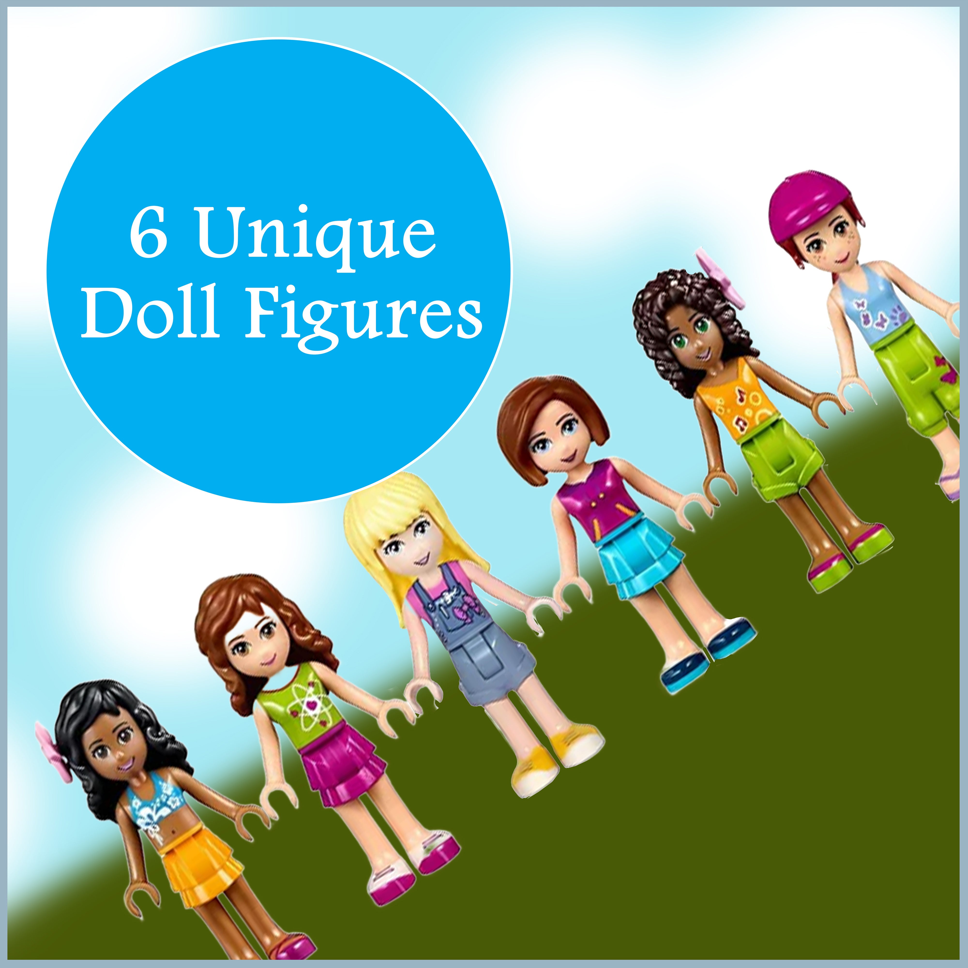 6 PACK of New LEGO® Friends Minifigures - Random Selection (No Duplicates)