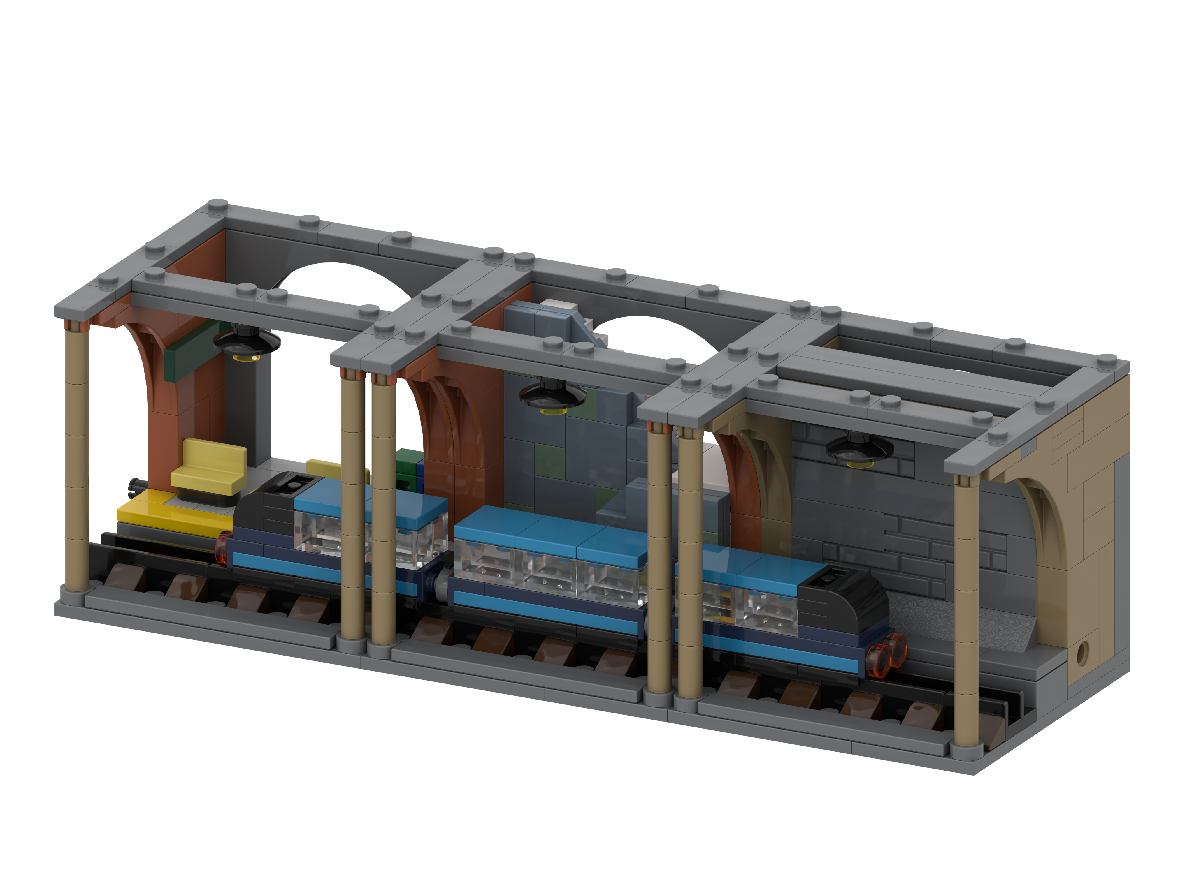 Mini City Subway Station – Underground Train Platform Micro Display