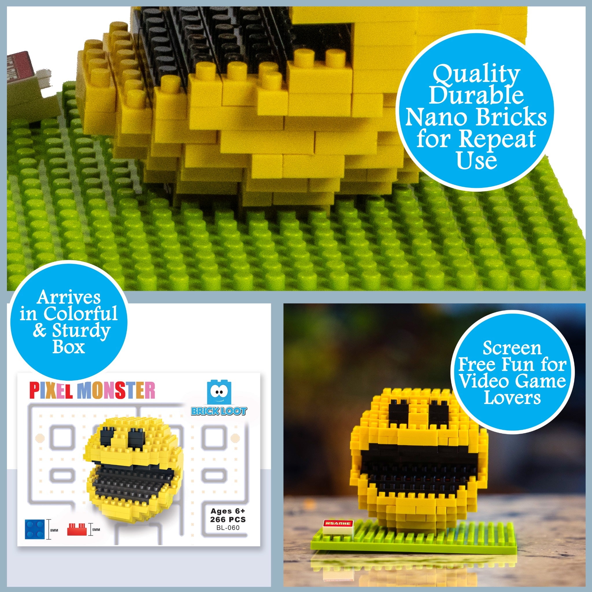 PIXEL Monster Brick Block Building Set - brings back memories of Pac-Man™