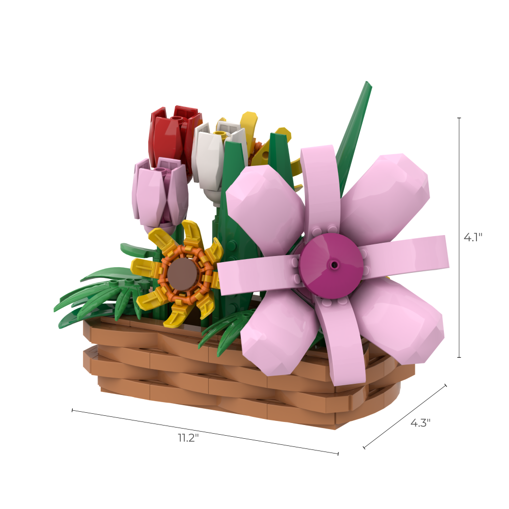 Botanical Flower Basket Brick Set