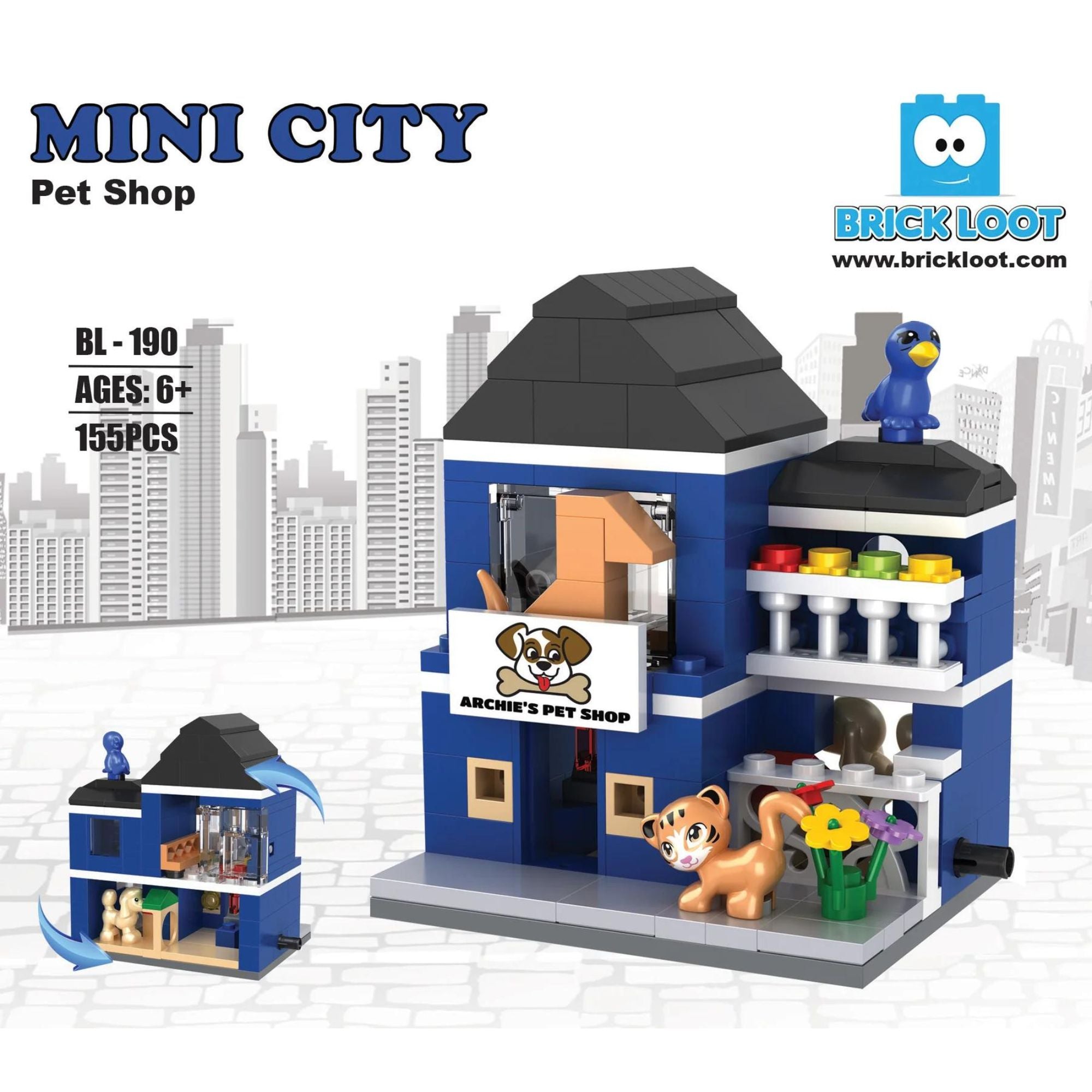 Mini City - Archie's Pet Shop Brick Set