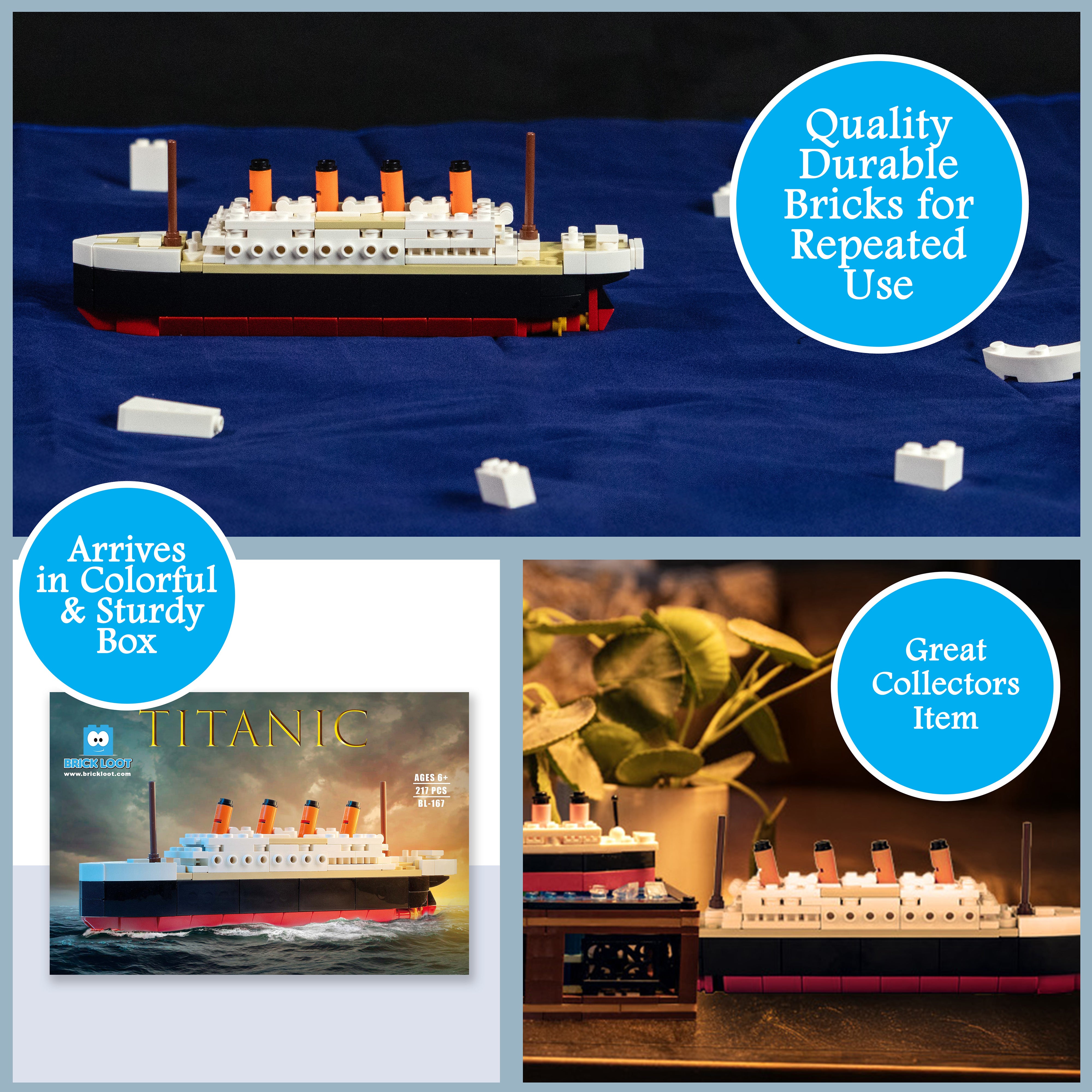 Titanic Ship Brick Set - 217 Pieces