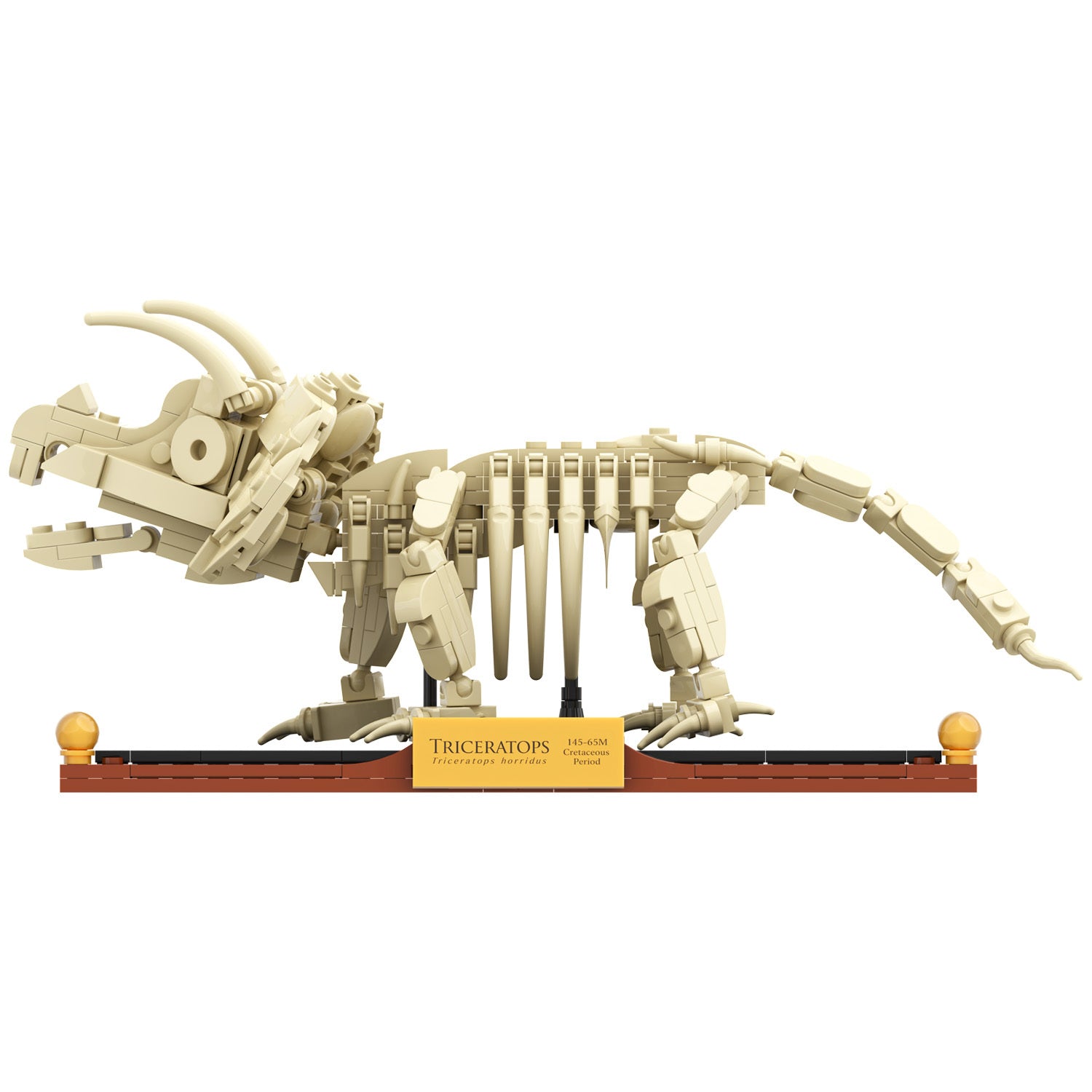 Brick Loot Triceratops Dinosaur Fossil Building Set – 340 Pieces