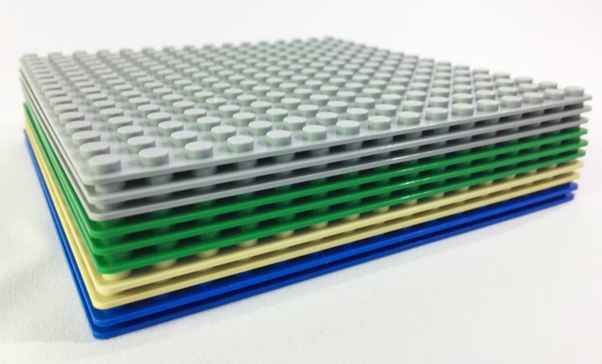 Brick Loot Custom Baseplate Bundle 10 Pack -16x16 5”x5” Compatible With LEGO® and all major brick brands 4 colors