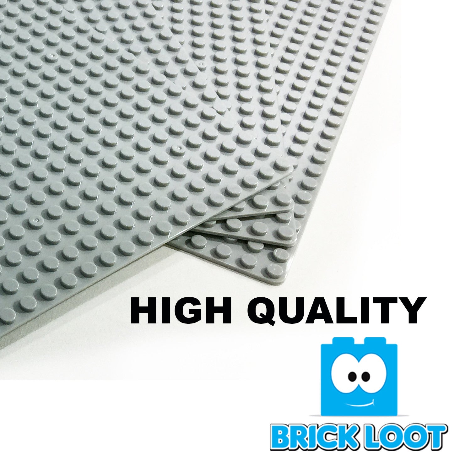 Brick Loot Custom Baseplate Bundle 4 Pack 32x32 10”x10” GRAY Compatible With LEGO® and all major brick brands