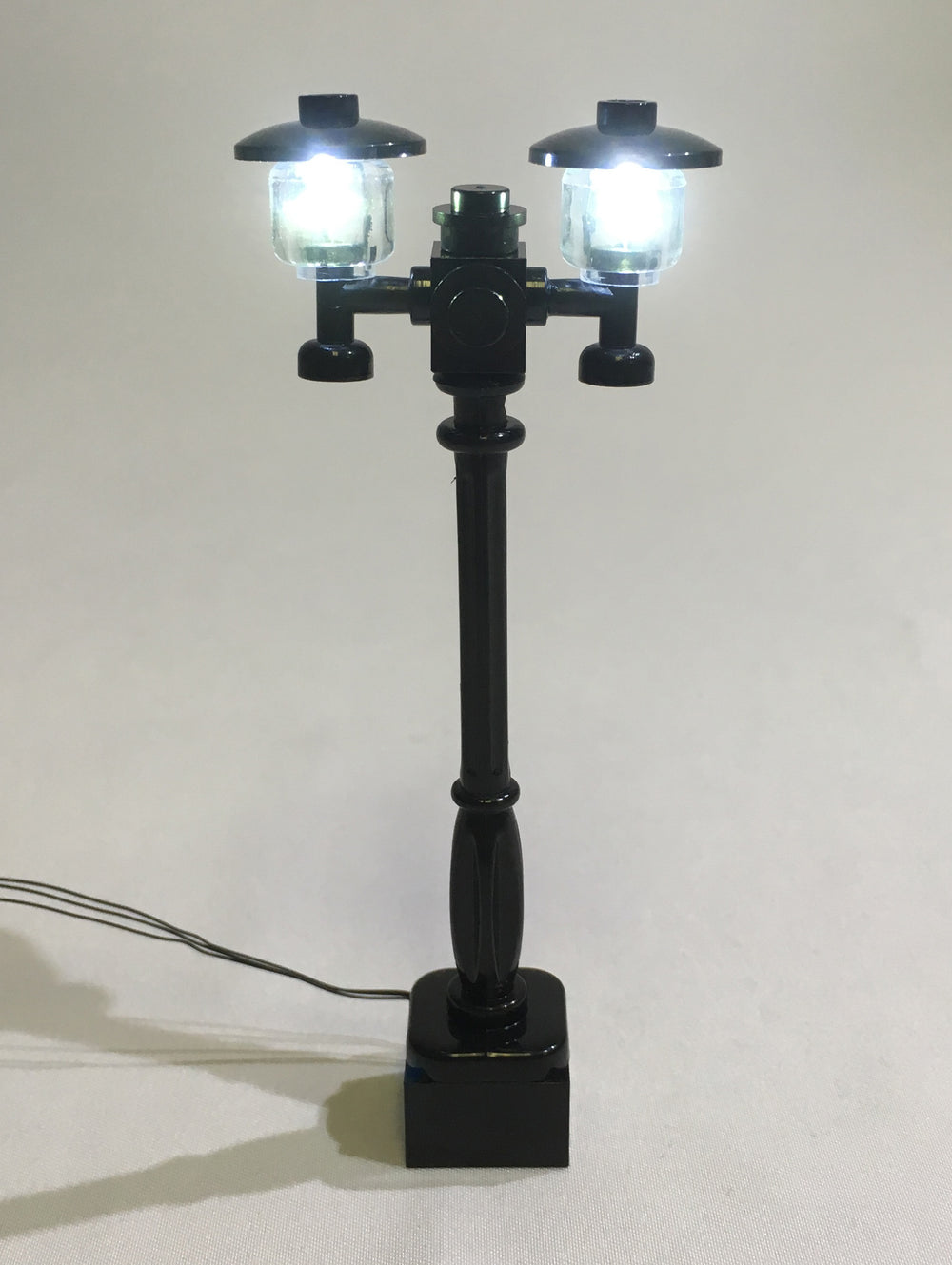 Street-Lamp-Double-Black-Post-with-white-LED-LIGHT-LINX--works-with-LEGO-bricks-by-Brick-Loot