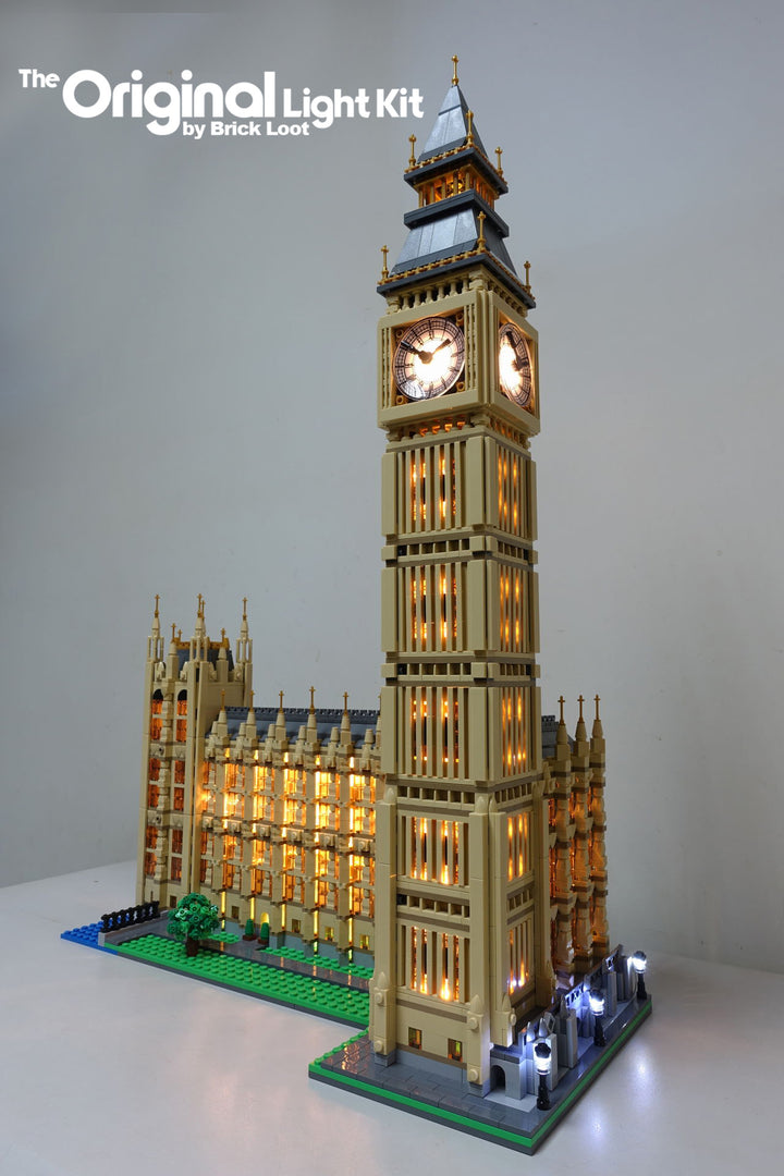 Day or night, the Brick Loot Light kit beautifully lights up the LEGO Architecture set 10253 model - Big Ben, with 180 LEDs.