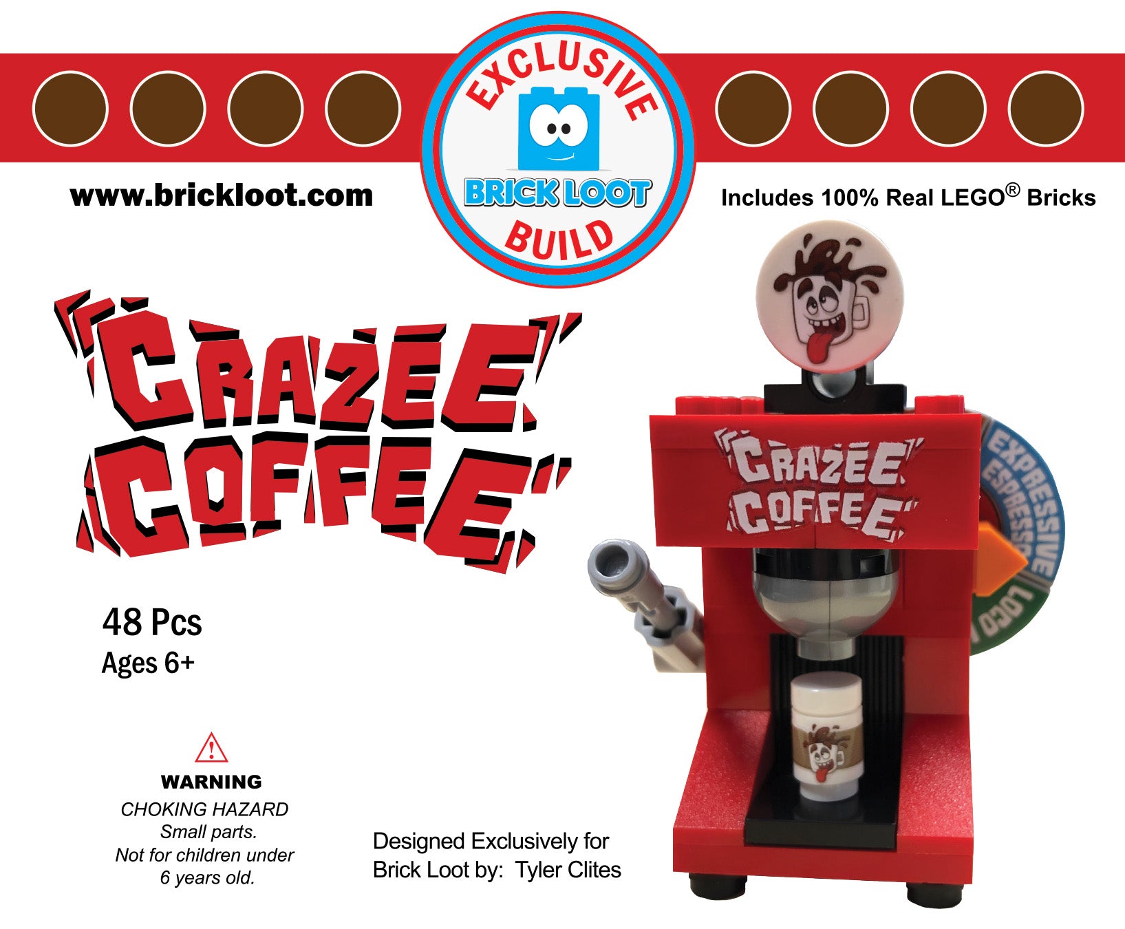 Exclusive Brick Loot Build Crazee Coffee – 100% LEGO® Bricks