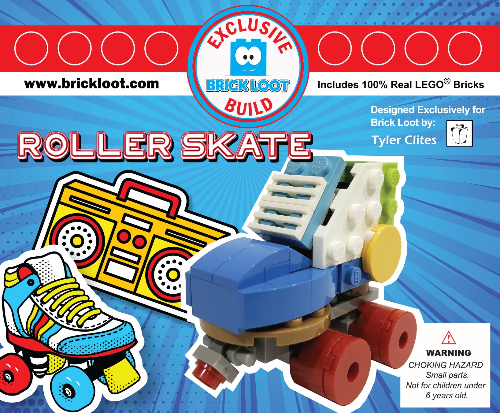 Exclusive-Brick-Loot-Build-Roller-Skate-100%-LEGO
