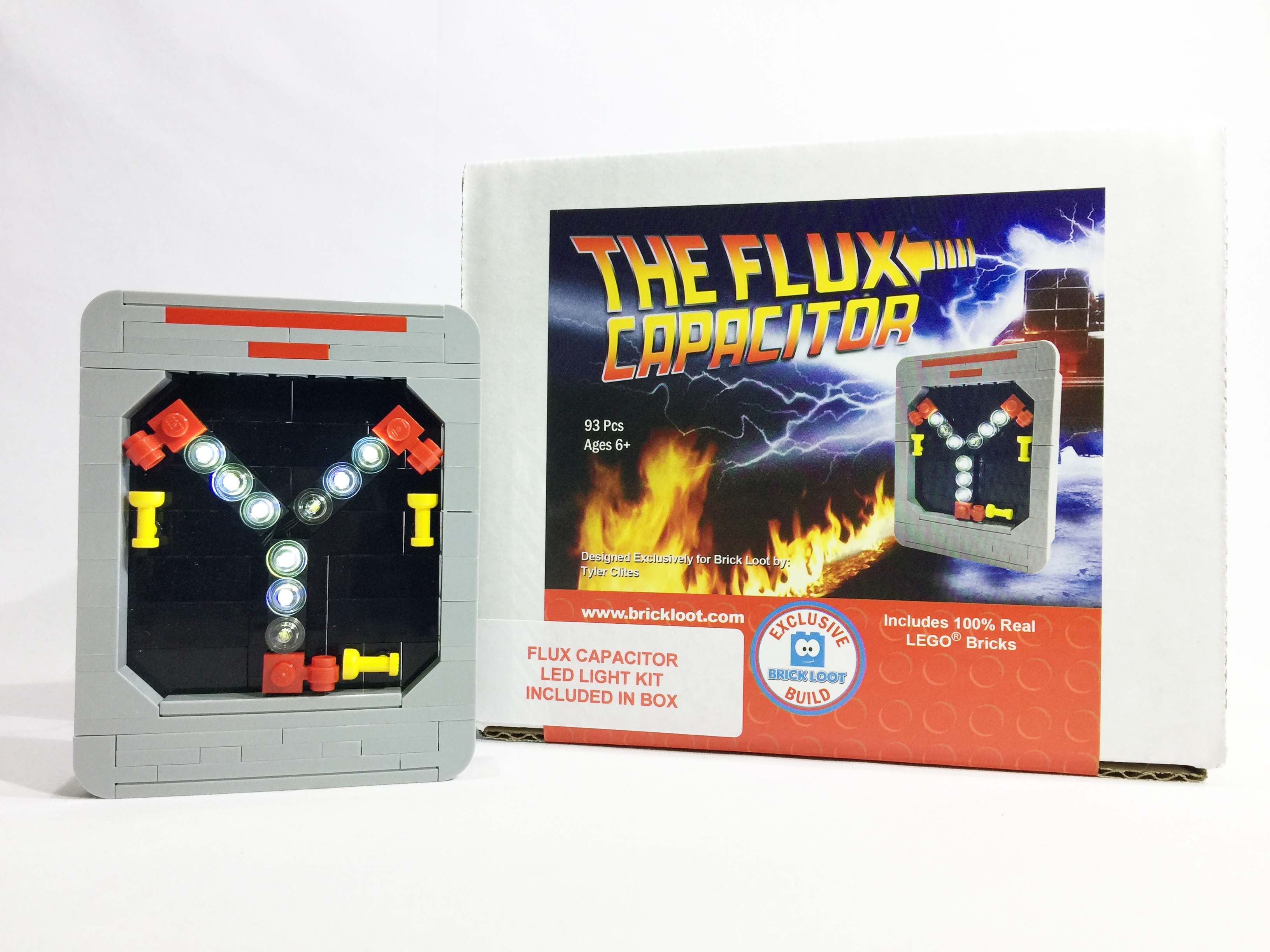 Brick Loot Flux Capacitor with LED Light Kit 100 LEGO Bricks