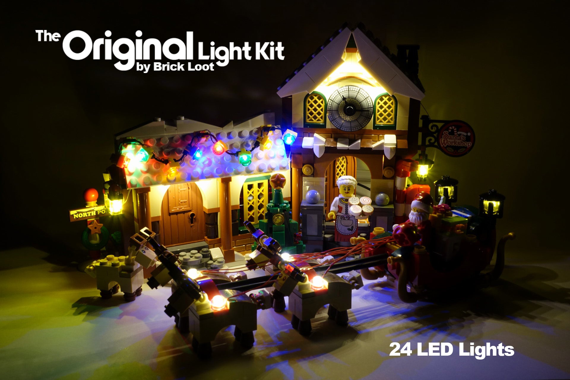 Brick Loot Original LED Light Kit for LEGO Santa's Workshop 10245.