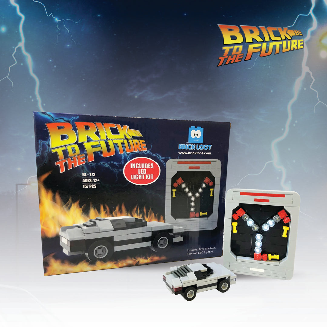 Brick Loot Box  - Brick To The Future: Flux Capacitor and  Time Train with Lights!