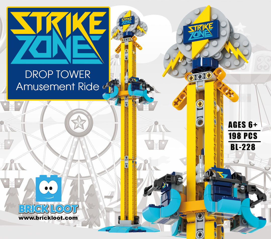 Strike Zone Drop Tower Amusement Ride Brick Set