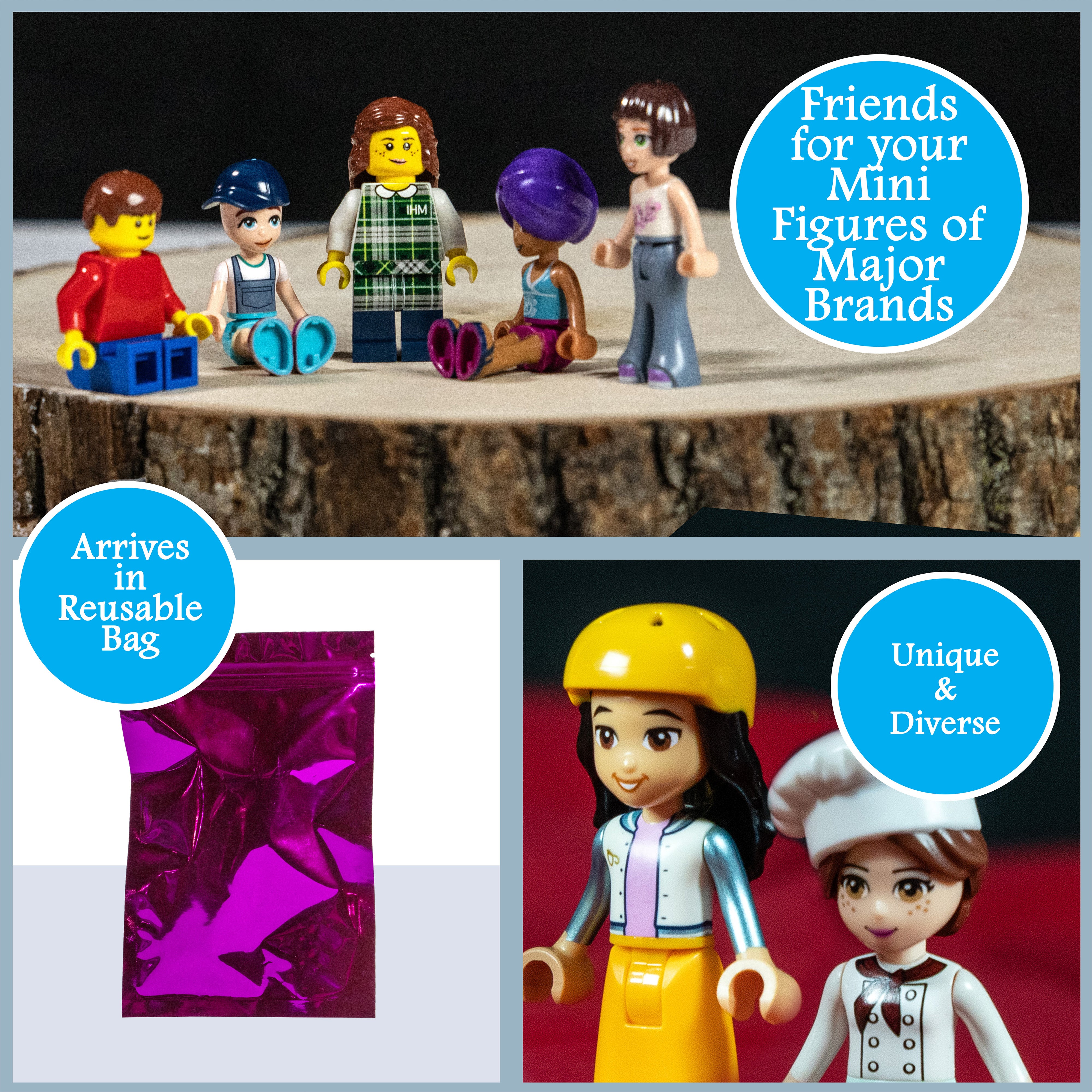 6 PACK of New LEGO® Friends Minifigures - Random Selection (No Duplicates)