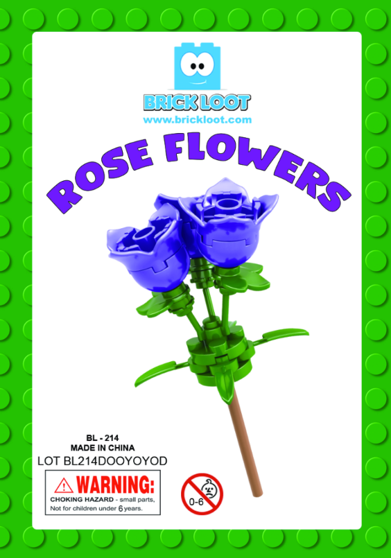 Purple Roses - Brick Flower Set
