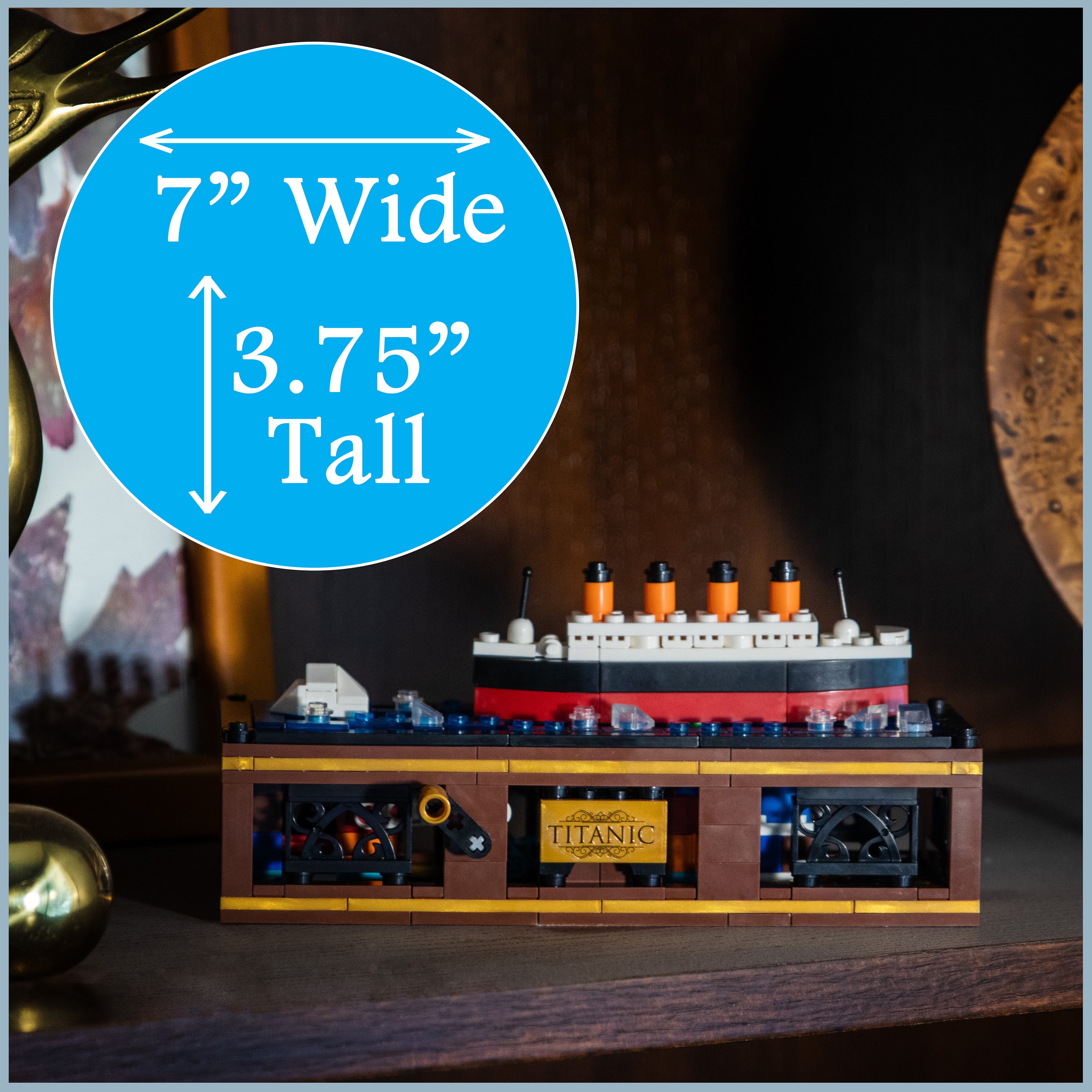 Moving Titanic Ship Brick Set - with LED Light Kit