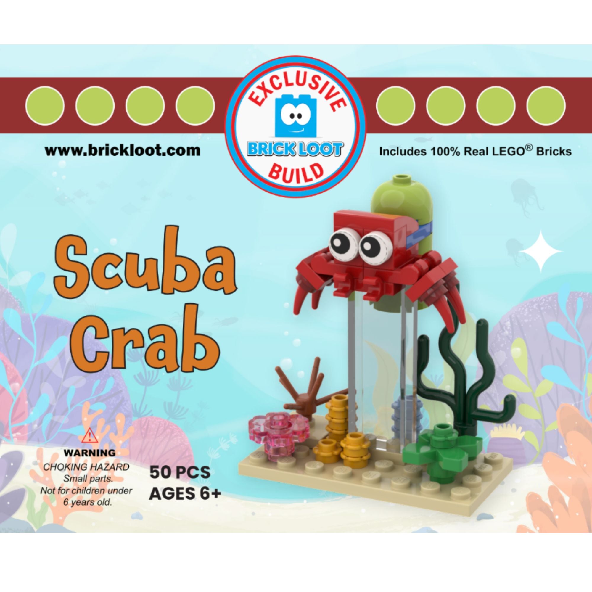 Exclusive Brick Loot Build Underwater Crab– 100% LEGO Bricks