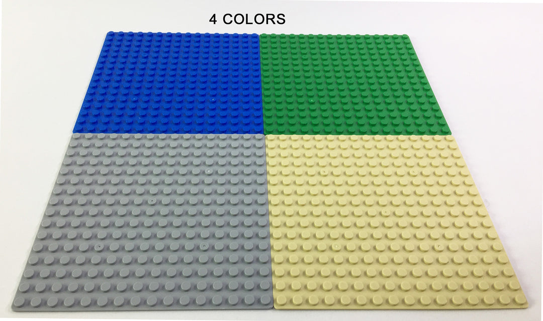 Brick Loot Custom Baseplate Bundle 10 Pack -16x16 5”x5” Compatible With LEGO® and all major brick brands 4 colors