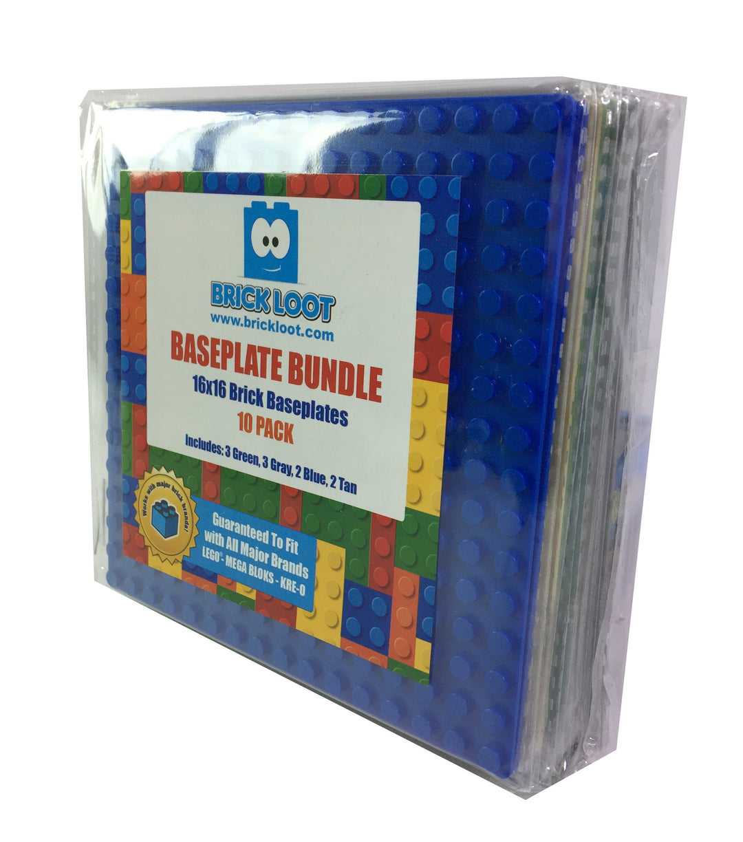 Baseplate Bundle - 10 pack of 16x16 - 5 x 5 Base Plates – Brick Loot