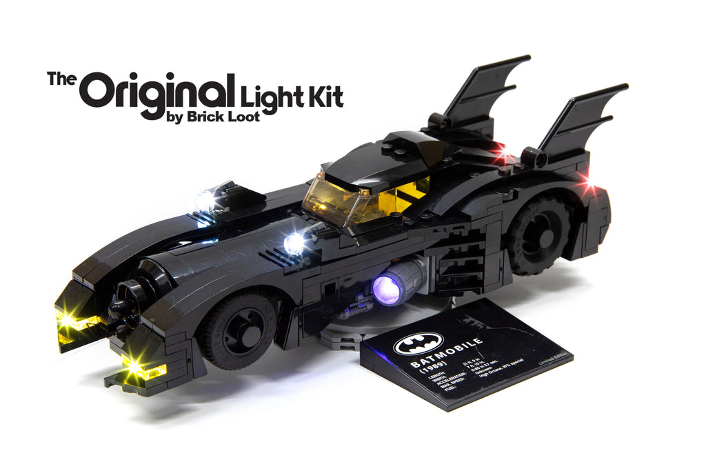  LEGO 1989 Batmobile Mini - Limited Edition - set 40433 with Brick Loot LED Light Kit installed - brilliant day or night!
