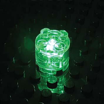 2x2 Round Brick LED Packs - Red, RGB, Yellow, Blue, White and Green
