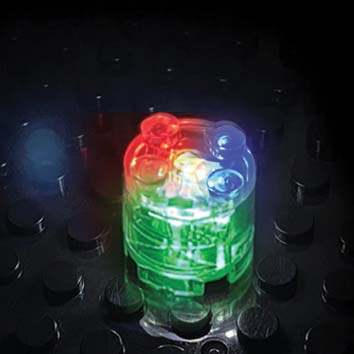 2x2 Round Brick LED Packs - Red, RGB, Yellow, Blue, White and Green