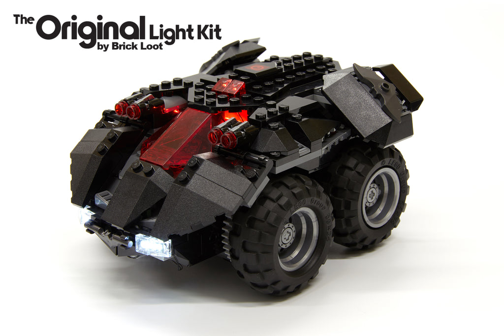 LEGO App-controlled Batmobile set 76112 with the Brick Loot LED Lighting Kit.
