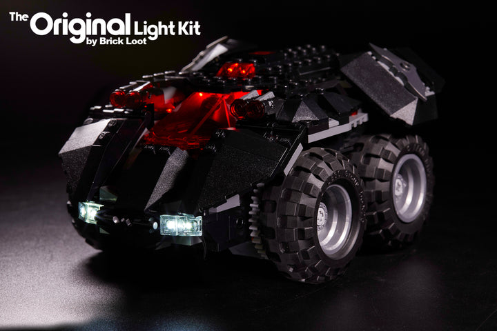 LEGO App-controlled Batmobile set 76112 with the Brick Loot LED Lighting Kit.