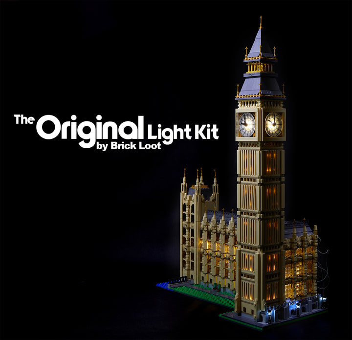 The Brick Loot Light kit beautifully lights up the LEGO Architecture set 10253 model - Big Ben with 180 LEDs!