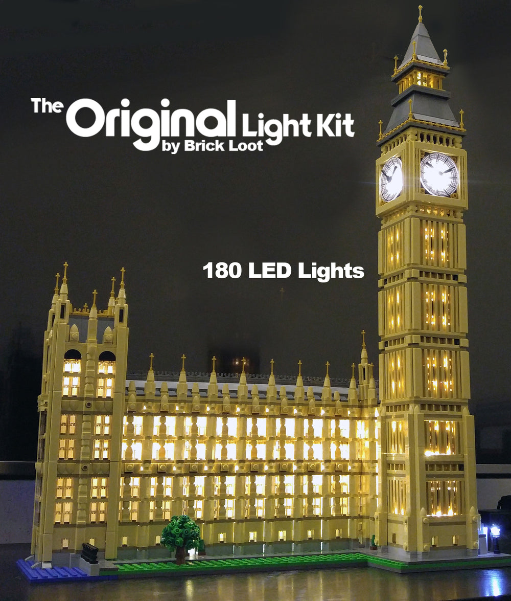 The Brick Loot light kit has 180 LEDs to illuminate the LEGO Architecture set 10253 model - Big Ben.
