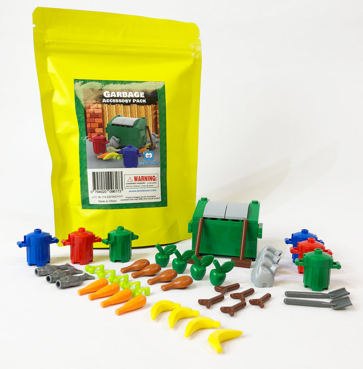 Garbage Dumpster Accessory Pack - Major Brand Brick Compatible