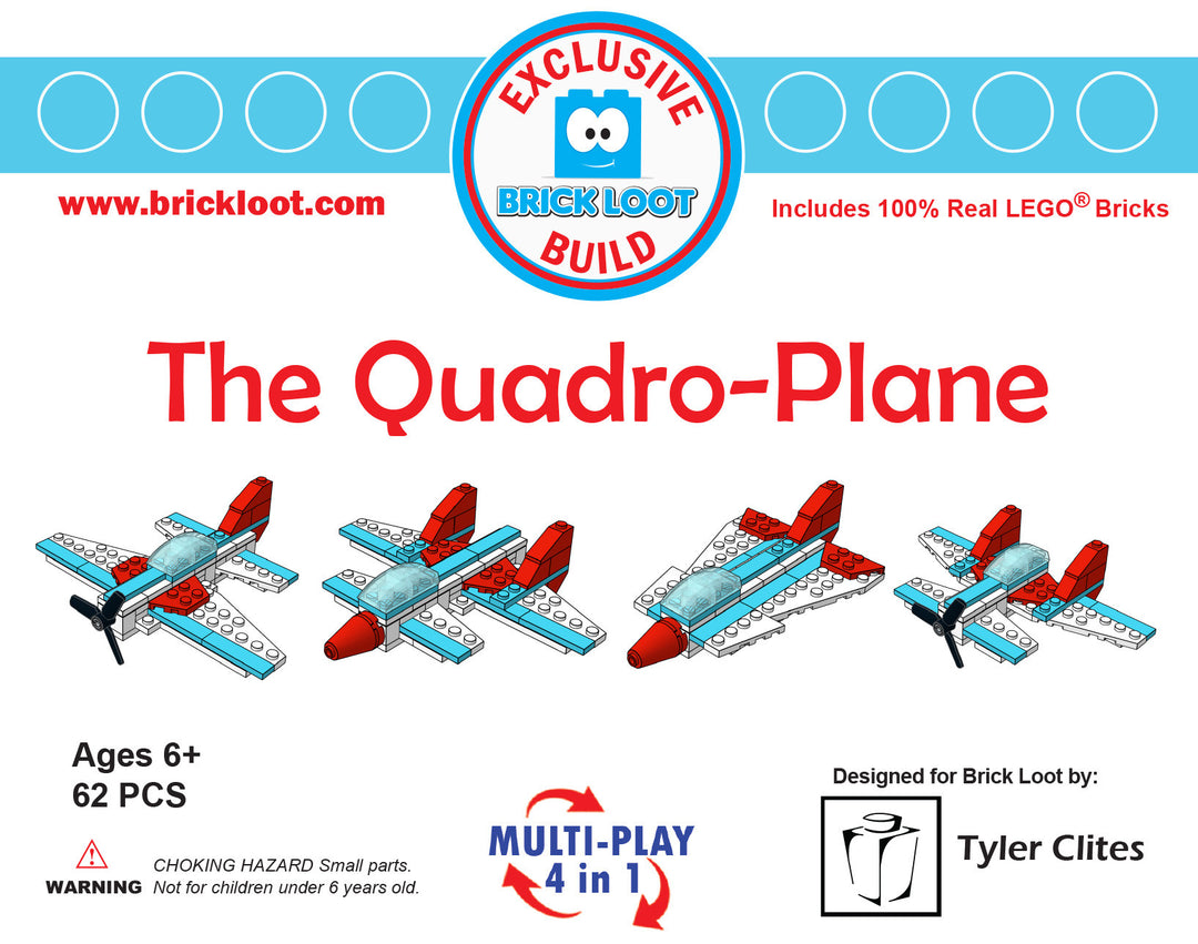 Exclusive Brick Loot Build Quadro Plane Kit - 100% LEGO Bricks