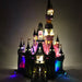 Exterior of the LEGO Disney Castle set 71040, beautifully illuminated with the Brick Loot LED Light Kit with 105 LED lights.