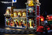 Close-up of the LEGO Disney Train and Station set 71044, completely lit up with the Brick Loot LED Light Kit.