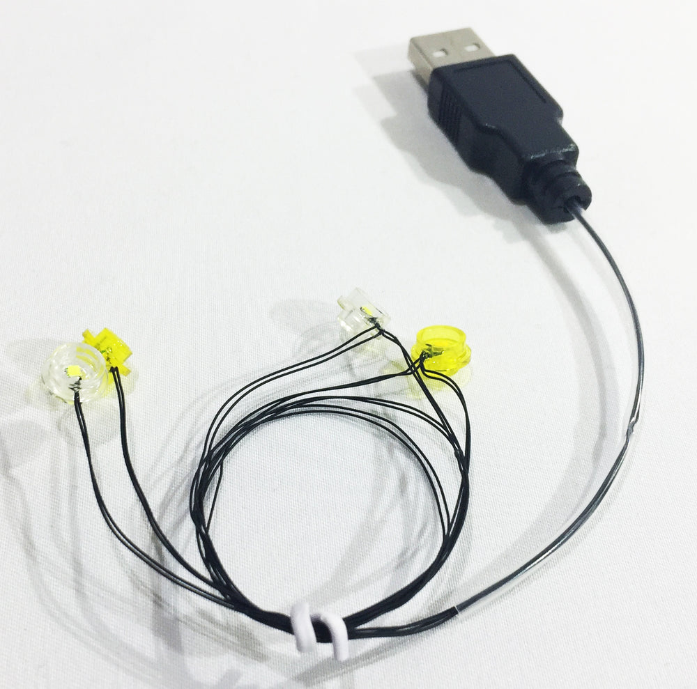 Brick Loot LED Lighting Kit for LEGO Double Clear & Double Yellow LED Lights with USB. 