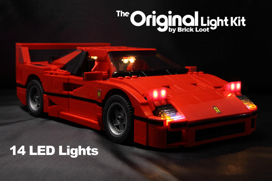 Brick Loot custom LED lighting kit for the LEGO Ferrari F40 set 10248.