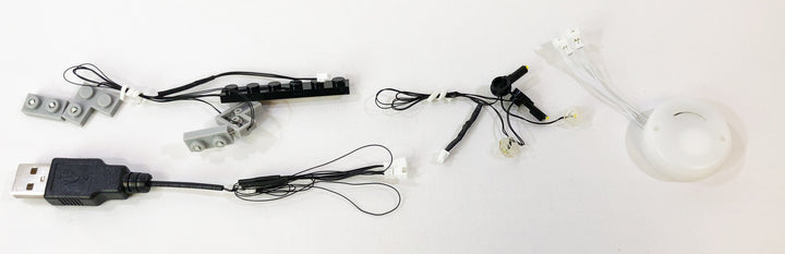 LED Light strings, powered by USB, custom hand-made by Brick Loot for the LEGO Fiat 500 set 10271.