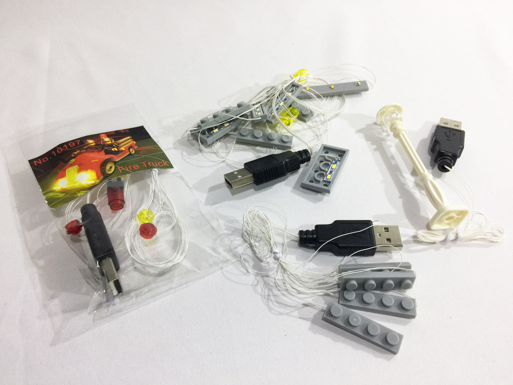 Custom LED light strings for the LEGO Fire Brigade set 10197, designed and created by Brick Loot. 