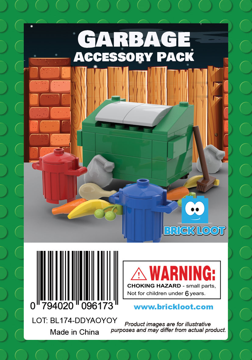 Garbage Dumpster Accessory Pack - Major Brand Brick Compatible