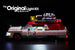 Side-view of the LEGO Ghostbusters Ecto-1 & 2 car set 75828 with the Brick Loot LED Light Kit.