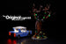 The car and tree from the LEGO Harry Potter Hogwarts Whomping Willow set 75953, lit up with the colorful Brick Loot LED Light Kit.