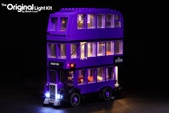 LEGO Harry Potter The Knight Bus set 75957 with the Brick Loot LED Light Kit.