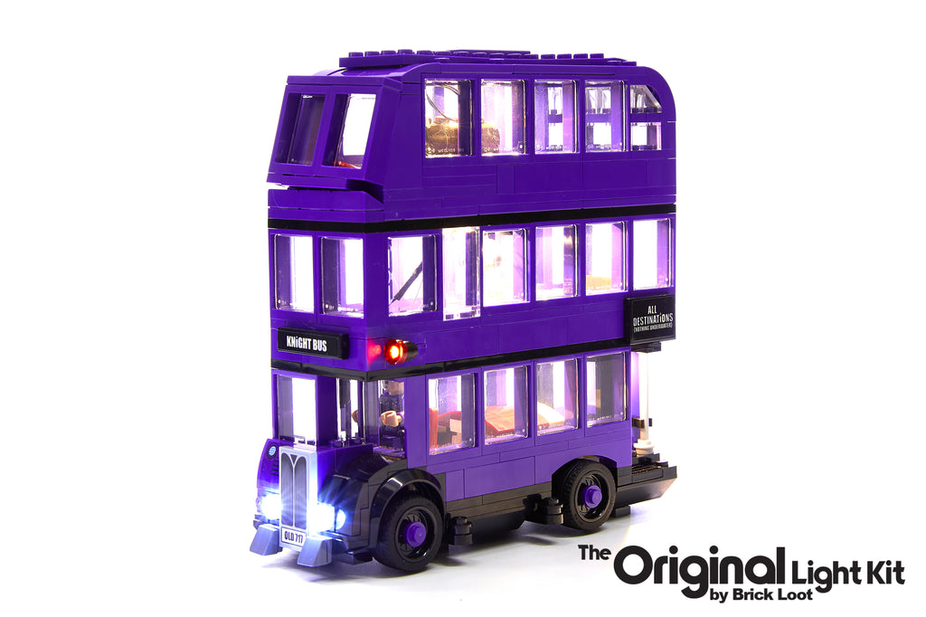 LEGO Harry Potter The Knight Bus set 75957 with the Brick Loot LED Light Kit.