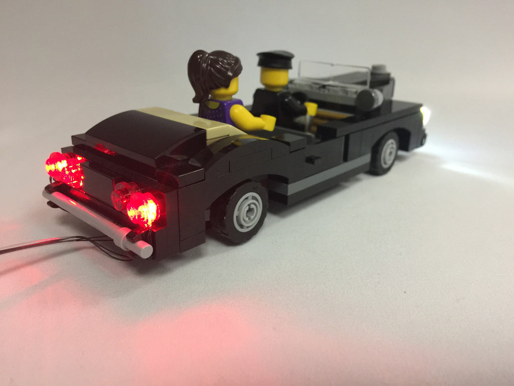 Brick Loot LED Lighting Kit for LEGO Cars - Double Clear and Double Red LED Car Kit for Front and Rear Lights. LEGO set (pictured) not included.