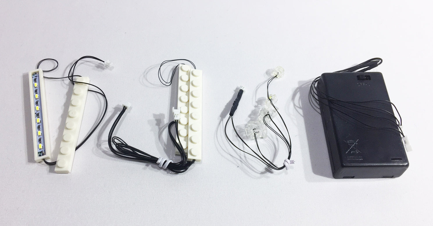 Brick Loot LED Light strings custom-designed for the LEGO Horizon Express 10233. Light strings easily attach to the battery pack with mini plugs.
