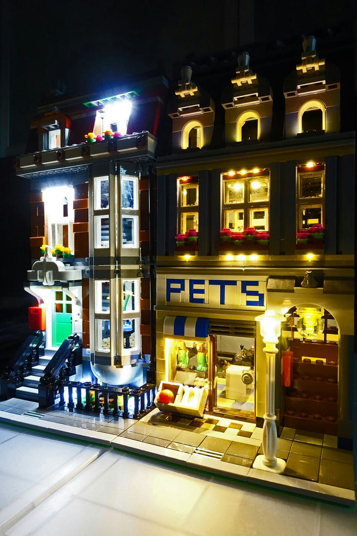 Brick Loot LED Kit for LEGO Pet Shop set 10218 - brilliant at night!