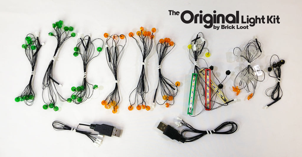 Brick Loot LED Light Kit strings and USB plugs, custom-designed for the LEGO IDeas Tree House set 21318.