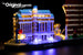 Close - up of LEGO Architecture Las Vegas Skyline set 21047 with brilliant LED lights by Brick Loot